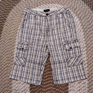 GUESS Plaid Cargo Shorts